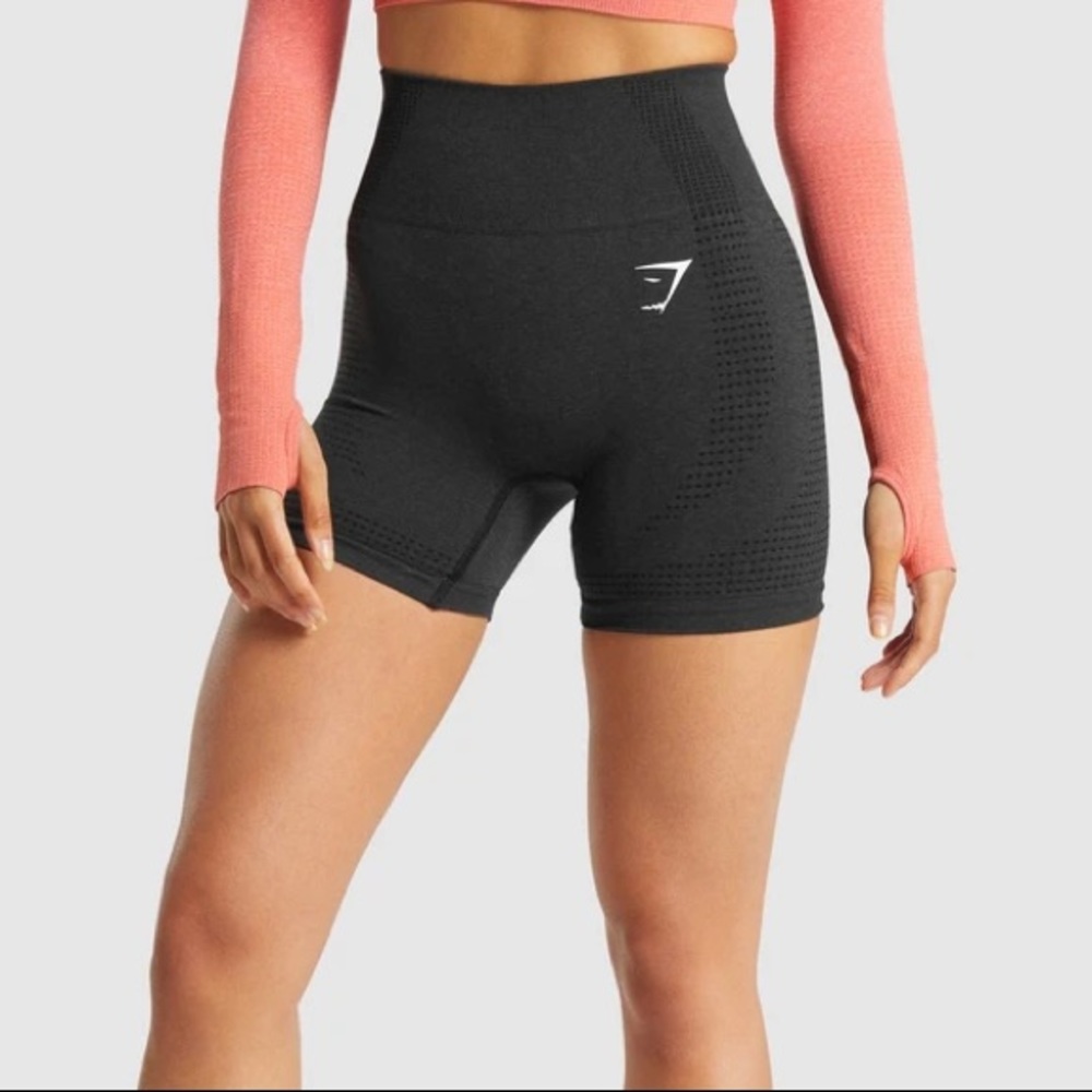 Gymshark solid Black vital seamless high waisted athletic shorts